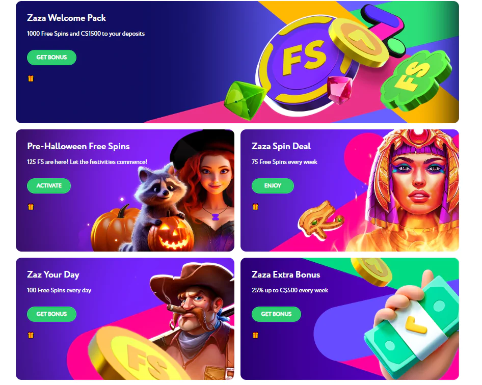 Zaza Casino bonuses