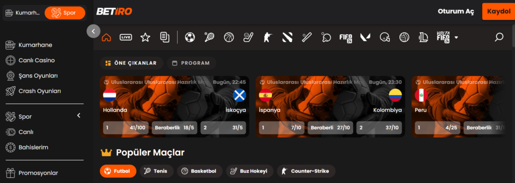 Betiro spor bahis platformu