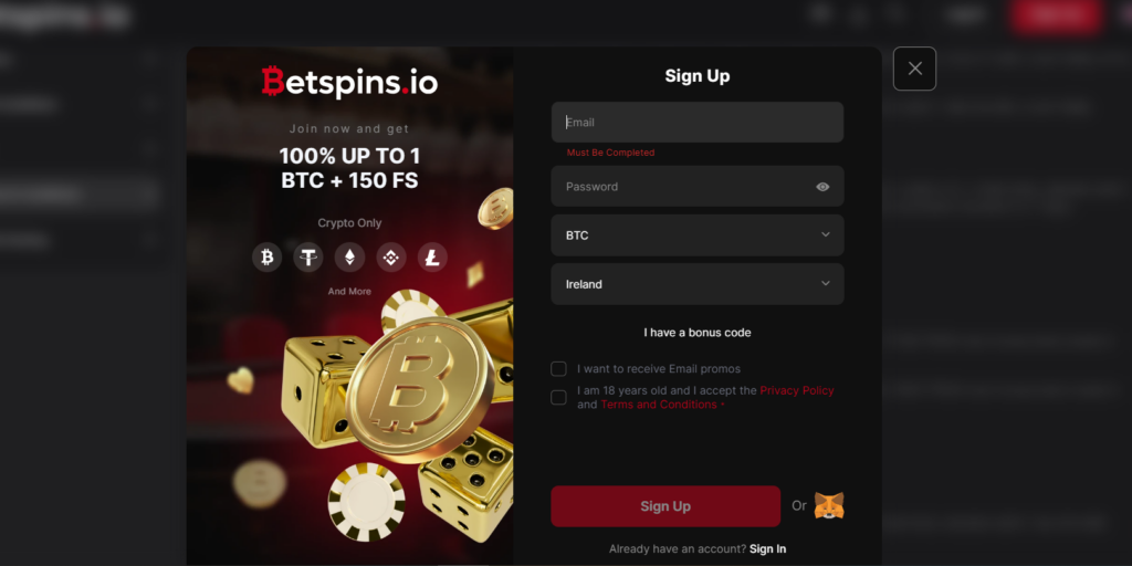 Betspins login