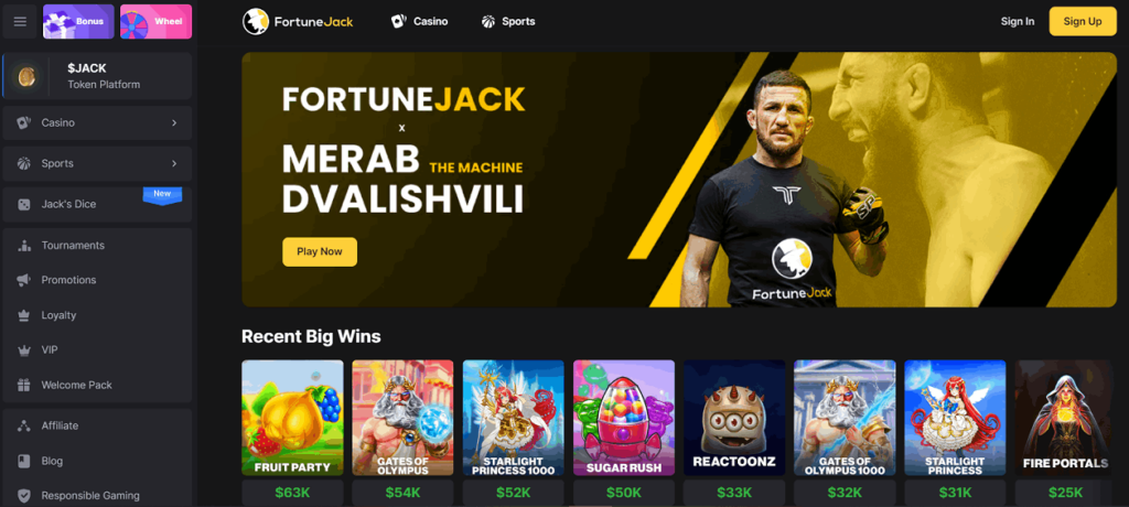 FortuneJack no-minimum deposit Bitcoin casino