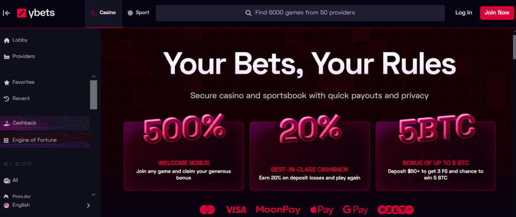 Ybets no-minimum deposit Bitcoin casino