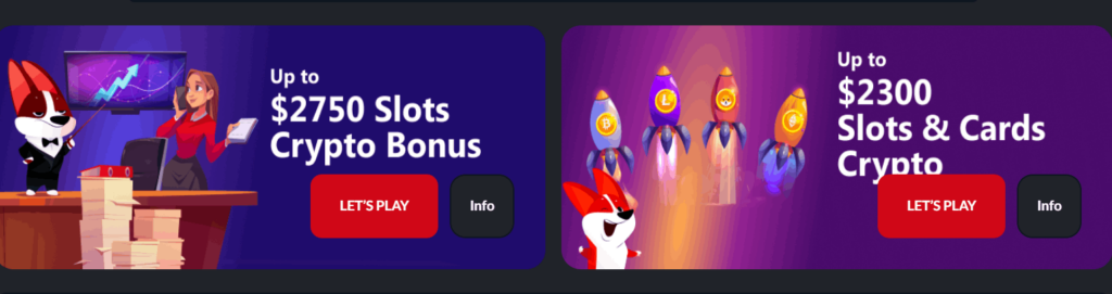 Red Dog Casino crypto bonus